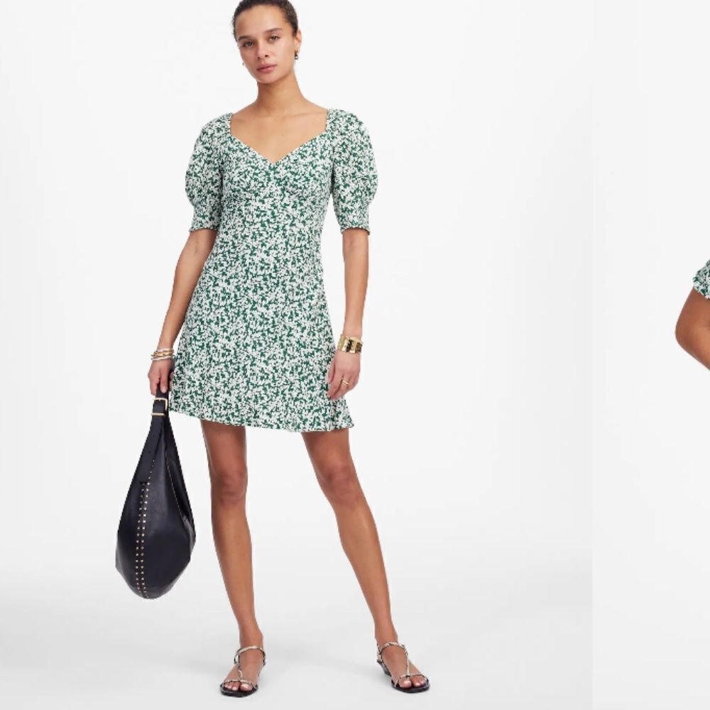 Madewell Seamed V-Neck Mini Dress, SZ 4 NWT